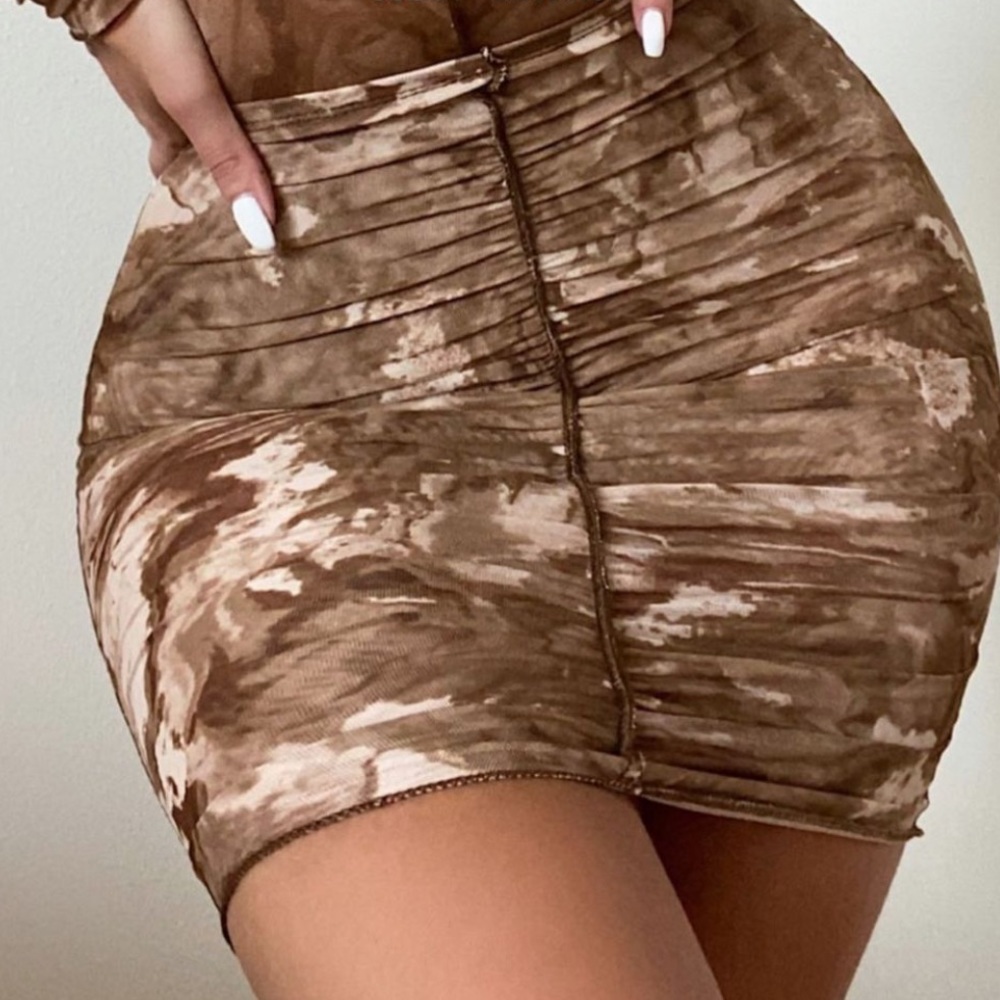 NWT Naked Wardrobe Marble Mesh Mini Skirt